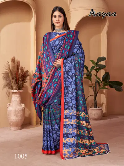 Aayaa Pashmina Vol 1 Winter Wear Printed Sarees Wholesale Clothing Distributors In India
